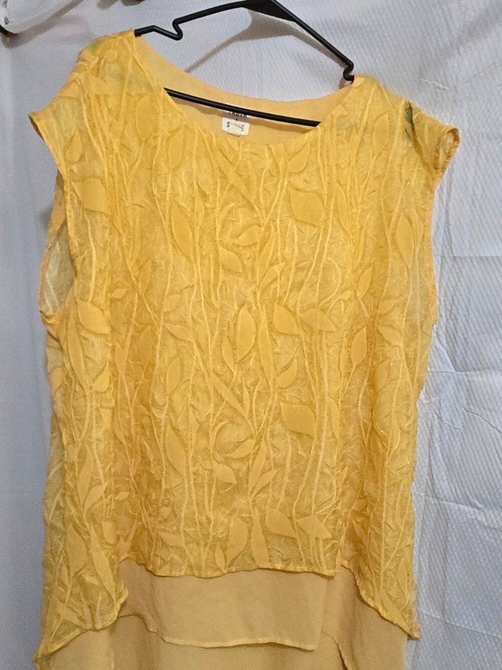 Truth & Style Mustard Yellow Layered Textured Tunic Top – Women’s Size Large